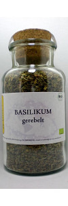 Basilikum gerebelt Bio im Korkenglas